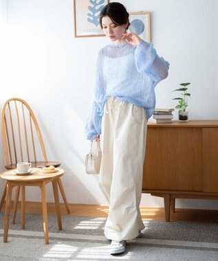 WEGO モヘアライクニットプルオーバー サックス