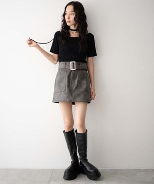 WEGO 厚底ボリュームロングブーツ ブラック