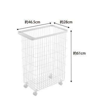 tower ランドリーバスケット タワー キャスター付き  ホワイト ホワイト