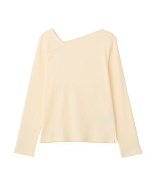 earth music&ecology アシメネックリブプルオーバー Light Yellow