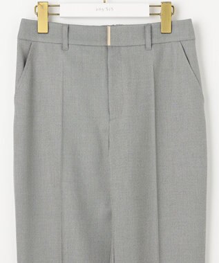 ANY SIS L 【洗える】褒めらレディテーパード パンツ グレーシャンブレー