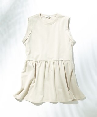 23区 【SLOW/洗える】コンパクトインレー ペプラムヘム カットソー ベージュ系