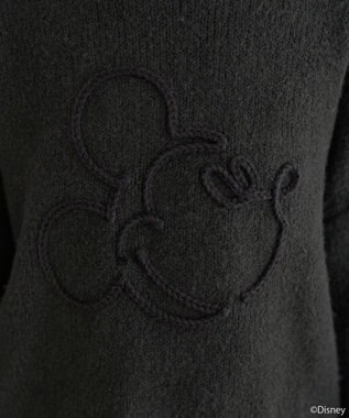 earth music&ecology 【予約】Disney/ミッキーコード刺繍ニットプルオーバー ブラック