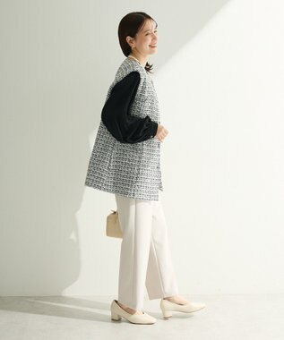 Green Parks Ｏ．袖プリーツブラウス Black