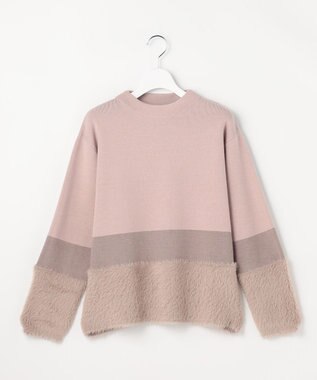 ANY SIS フェザーブロッキング ニット モカ