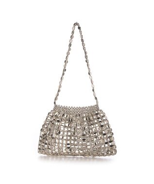 UNBILLION カシュカシュ cachecache / メタリック竹ビーズ手提げバッグ シルバー