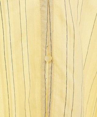 Green Parks ドロストネックシアーストライプチュニック Yellow