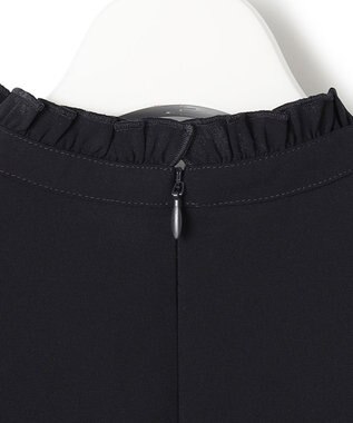 23区 L 【洗える】バックサテンアムンゼン フリルカラー ブラウス ネイビー系