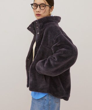 AMERICAN HOLIC スタンドベア風ボアコート Charcoal Gray