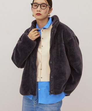 AMERICAN HOLIC スタンドベア風ボアコート Charcoal Gray