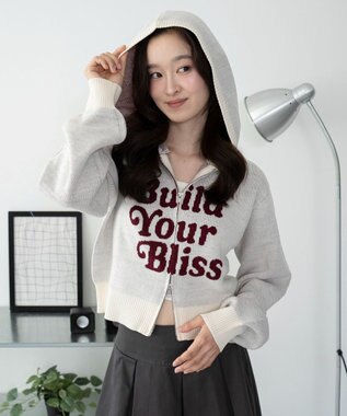 WEGO グラフィックジャガードニットZIPパーカー