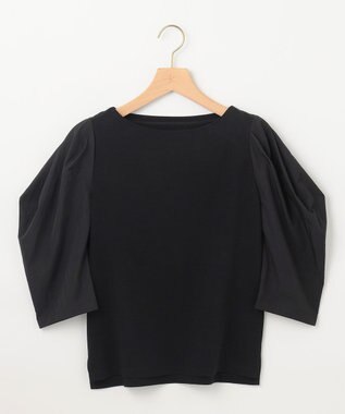 組曲 L 【接触冷感】コンビネーションポンチデザイン カットソー ブラック系