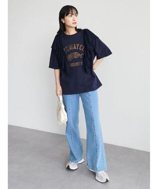 Green Parks ・ＳＵＧＡＲ　ＳＰＯＯＮ　カレッジｐｔラッフルＴシャツ Navy