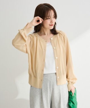 Green Parks 【しのばせカーデ】ポケッタブルＵＶカットニットカーディガン Beige