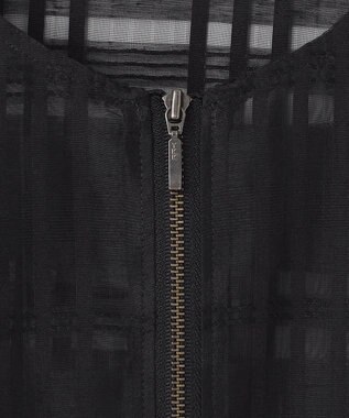 ICB 【洗える】シアードビーチェックブルゾン ブラック系チェック