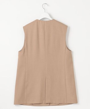 自由区 L 【接触冷感・速乾・UVケア・撥水・防シワ】リネンライクツィル ジレ キャメル系