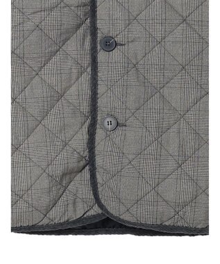 Green Parks キルティングノーカラーブルゾン Check