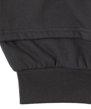 WEGO 【ユニセックス着用ITEM】ダメージアップリケレイヤードZIPパーカー スミクロ