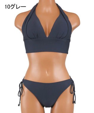 San-ai Resort（三愛水着楽園） ナチュラルだけどしっかり盛れる【ナチュラルアップブラ】　ノンワイヤービキニ グレー