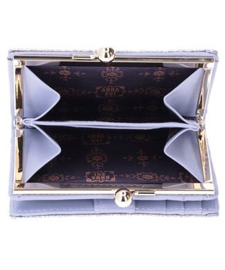 ANNA SUI パピヨン 口金二つ折り財布 ライトブルー