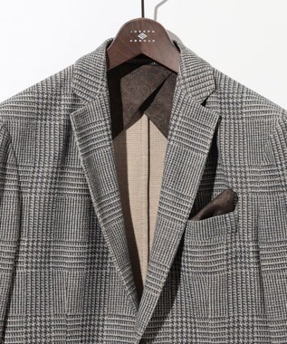JOSEPH ABBOUD 【イタリア素材/軽量/ストレッチ】サマーツィードジャージー千鳥プリント ジャケット ベージュ系4