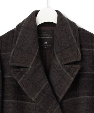 23区 L 【先行予約】MANTECOPureリバーチェック ショートコート チェックブラウン系