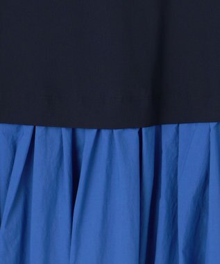 ICB L 【接触冷感・UVカット・洗える】アトラストリコット コンビドレス ネイビー×ラピスラズリ系