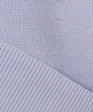 23区 L 【洗える】コンパクトコットンポリエステル Vネック ニット ライラック系