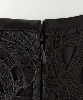 23区 L 【エステータ】ジオメトリックレース スカート ブラック系