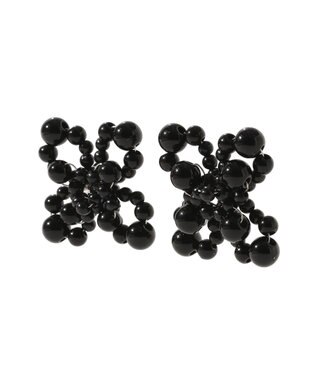 earth music&ecology パールフラワーピアス Black