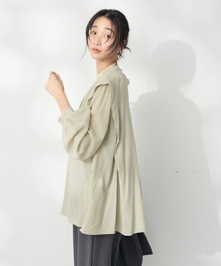CRAFT STANDARD BOUTIQUE ヴィンテージボイルショルダータックブラウス Khaki