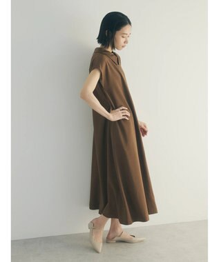 Green Parks armonia.襟付きフレアワンピース Brown