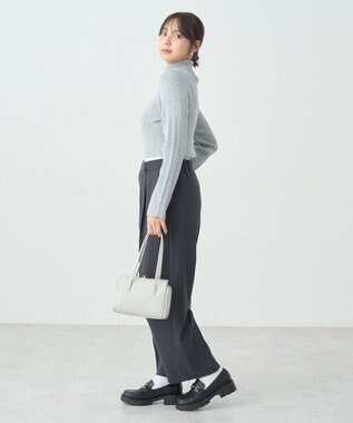 earth music&ecology ラメタートルネックニットプルオーバー Silver