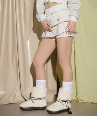 WEGO ティアードビジューミニスカパン オートミール