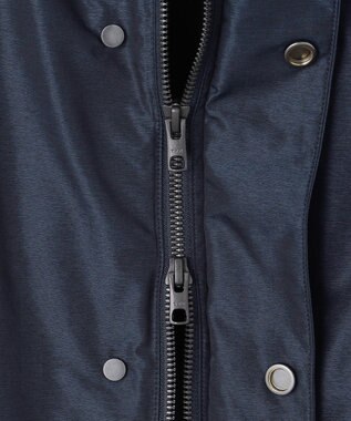 GOTAIRIKU 【ビジネスで着用可】メランジシャンブレー フーデッドブルゾン ネイビー系