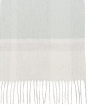 MOONBAT 【洗える】FURLA カシミヤ混ラメ入りチェックストールマフラー／幅30cm ミントグリーン