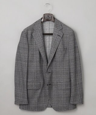 GOTAIRIKU 新柄【吸水速乾/ウォッシャブル】ノルマンディーリネン カーディガンジャケット＿グレンチェック柄 ブラック系4