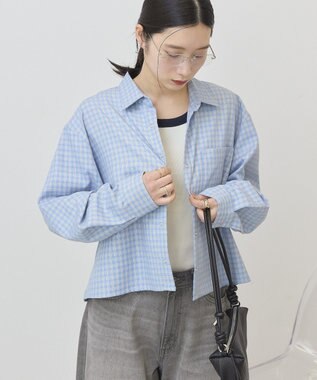 AMERICAN HOLIC ミニチェックショート丈シャツ