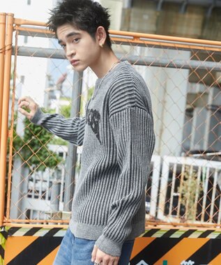 WEGO ヴィンテージライクグラフィックプルオーバー グレー