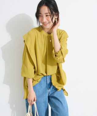 CRAFT STANDARD BOUTIQUE ヴィンテージボイルショルダータックブラウス Yellow