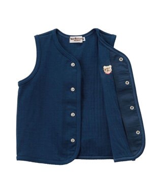 MIKI HOUSE HOT BISCUITS 【70-110cm】 接結天竺素材 ベスト 紺