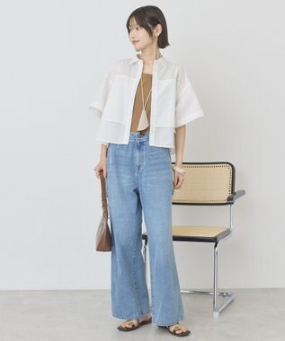 AMERICAN HOLIC 【マルチ機能】レイヤード５分袖シャツ Off White