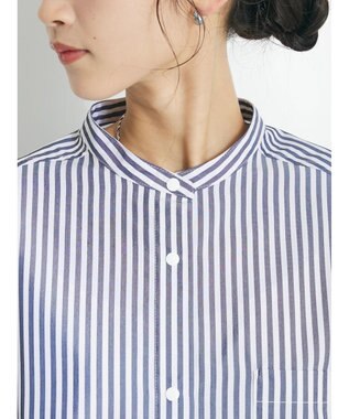 CRAFT STANDARD BOUTIQUE プランサーボタンシャツワンピース Stripe Black