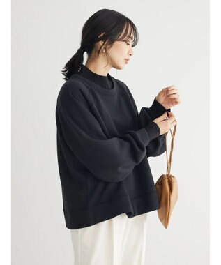 Green Parks 裏起毛ニットリブドッキングプルオーバー Black