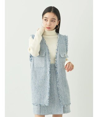 earth music&ecology ツイードジレ Blue