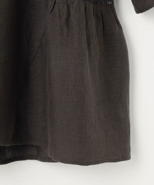 23区 S 【洗える】LIBECOリネン ティアード チュニック ブラウス ダークブラウン系