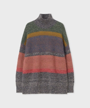 Paul Smith モヘアミックス ハイネック ニット オレンジ