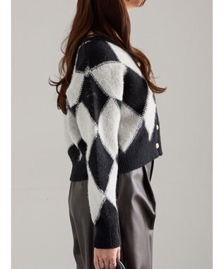 Te chichi アーガイルジャガードVネックカーディガン オフホワイト