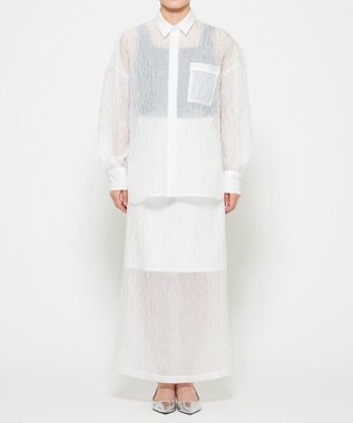 uncrave 【佐藤晴美さん着用】シアー ジャガード シャツ オフ