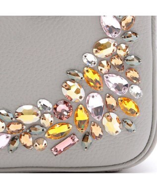 A.D.M.J. スワロフスキー・クリスタル　牛革　ボストンバッグ　23cm SG